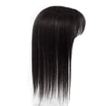 thumbnail image 1 of 1pc Invisible Human Hair Toppers For Women Thin In Toppers With 3D Air Bangs Straight Hair Bangs Toupee Middle Part Wiglets Hairpieces for Mild Hair Loss Volume Cover Hair-Brown and black 4# 35CM, 1 of 5