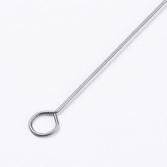 1pc Iron Beading Needle with Hook and Hole For Buddha 3-Hole Guru Beads Bead Threader Platinum 17.2x0.07cm Hole: 5mm