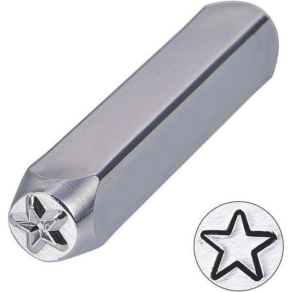 1pc Iron Metal Stamps for Imprinting Metal Wood Leather Star Pattern 64.5x10x10mm
