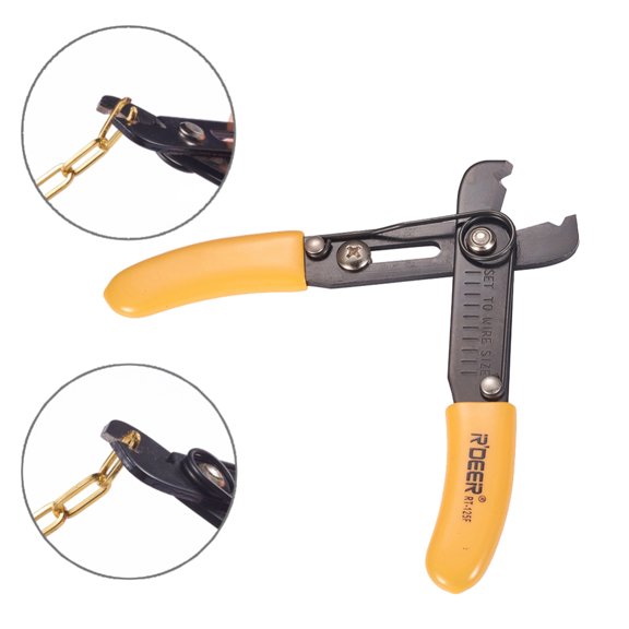 1pc Iron Pliers Quick Link Connector & Remover Tool for Opening and Clamping Unwelded Link Chain with Random color Plastic Handle Cover Gunmetal 120x96x9mm