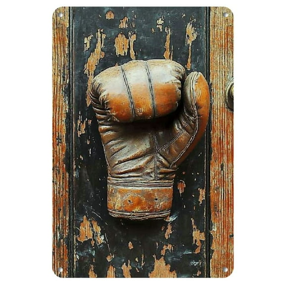 1pc Iron Vintage Boxing Memorabilia Wall Art, - Classic Sports Decor, Metal Sign for Home, Bar, Waterproof & Weather-Resistant, Pre-drilled