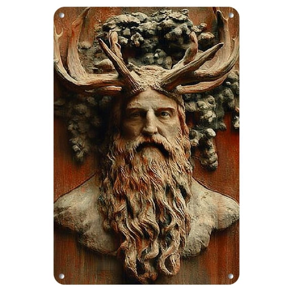 1pc Iron Vintage Roman Cernunnos Peace Sign Wall Art for Home, Bar, Cafe & Garage Decor