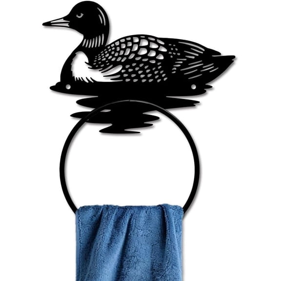 1pc Iron Wall Mounted Hanging Ring Decorative Organizer Rack Duck 137x200mm