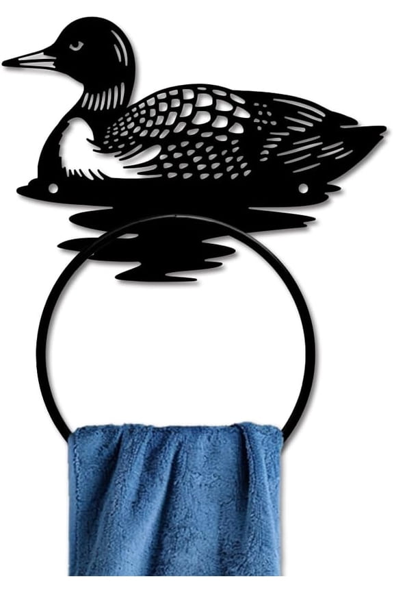 1pc Iron Wall Mounted Hanging Ring Decorative Organizer Rack Duck 137x200mm