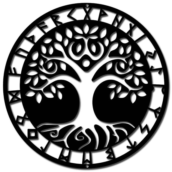 1pc Iron Wall Signs Metal Art Wall Decoration for Living Room Home Office Garden Kitchen Hotel Balcony Tree of Life 300x300x1mm