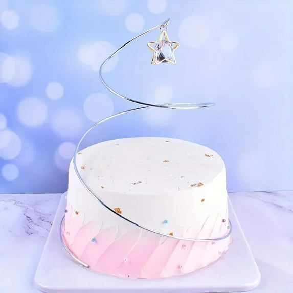 1pc-Iron crystal spiral ball cake decoration accessories, cake top decoration, suitable for engagement parties, birthday cakes