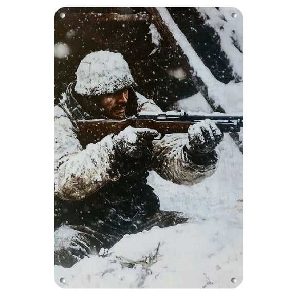 1pc Iron&nbsp;Metal Vintage War Soldier Iron&nbsp;Sign, 8x12inch, Military Themed Decor for Home, Bar, Club, Cafe, Restaurant, Billiard Room, Office, Bedroom, Bathroom, Garage