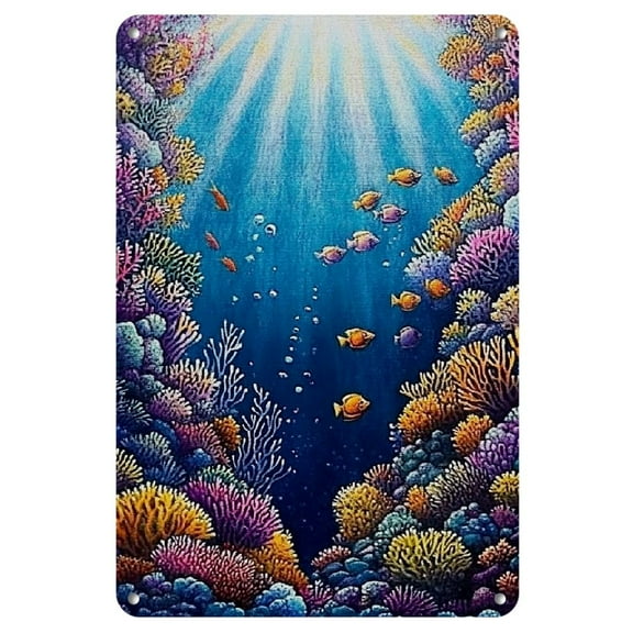 1pc Iron paintings 8X12 inch Majestic Eagle Door Decor Piece Adding a Welcoming and Inviting Touch to Your Entrance 1pc Vibrant Underwater Scene Iron Wall Art - Frameless