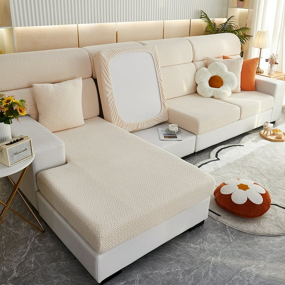 1pc Jacquard Sofa Slipcover Twill Pattern Elastic Sofa Covers Furniture Protector for Bedroom Office Living Room Home Decor
