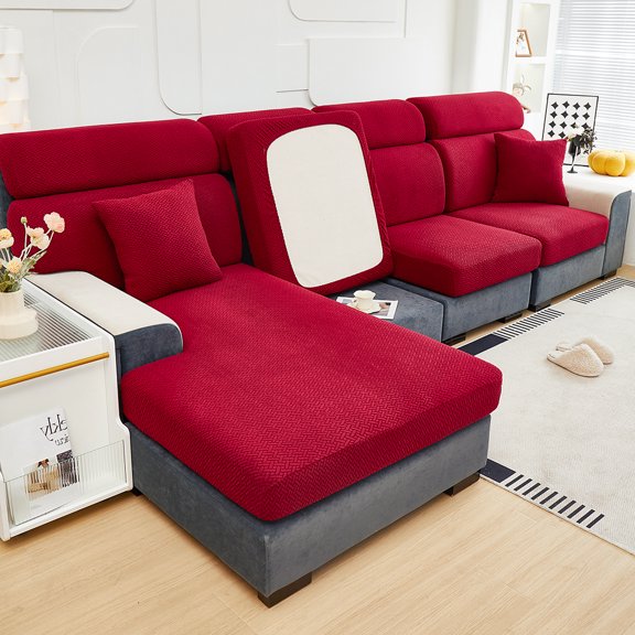 1pc Jacquard Sofa Slipcover Twill Pattern Elastic Sofa Covers Furniture Protector for Bedroom Office Living Room Home Decor