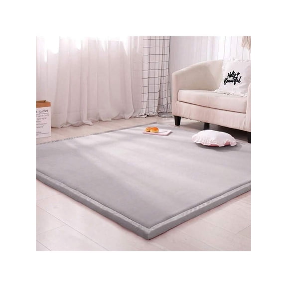 1pc Japanese Tatami Rug, Coral Velvet Area Rug, Baby Mat For Floor Play, 3CM Thick Crawling Rugs, Padded Foam Rug For Kids Playroom,  Playpen, Nursery, Living Room, Yoga Mat