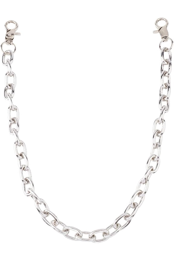 1pc Jeans Cable Chain Belt Silver Aluminum Single Layer Hip Hop Punk Wallet Chain Body Jewelry Accessory 591mm for Men Women Daily Wear Silver