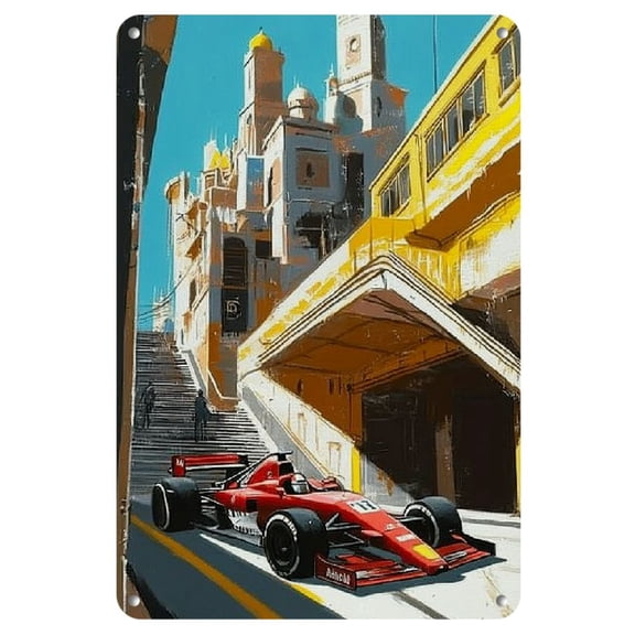 1pc Jeddah Historic Scene Iron Metal Wall Art, 8x12 inch Vintage Decor for Bars, Clubs, Cafes, Restaurants, Billiard Rooms, Home, Office, Bedroom, Bathroom, Garage - Durable Iron Painting Sheet