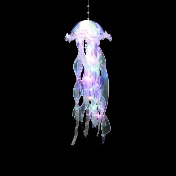 1pc Jellyfish Lamp Handmade Lantern Night Light Carrying Lantern Phantom Colorful And Beautiful Tassel New Jellyfish Lamp Outdoor Lantern Hanging Light Courtyard Decorative Light