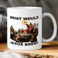thumbnail image 1 of 1pc, Jesus Christ Mug, Ceramic Mug Double-sided Design, Jesus Mug "What Would Jesus Brew?", Christian Mug, Funny Gift Mug For Tea And Coffee, Coffee Mug, Tea Cup, Home Decor, Party Gift, Birthday Gift, 1 of 8
