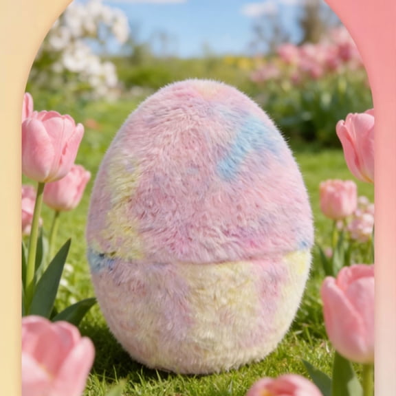 1pc Jumbo Easter Eggs, Large Easter Egg, 8.3in Jumbo Velvet Fillable Easter Eggs for E-gg , Giant Empty Egg for Candy Treats, Basket Stuffers, Party Supplies and Holiday Decoration