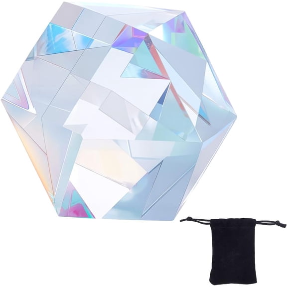 1pc K5 Glass Cube Display Decorations Home Desktop Decorations Clear AB 33.5x32x24mm