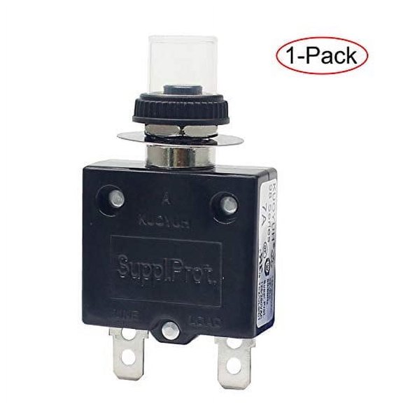 1pc KUOYUH 98 Series 125/250VAC 32VDC 50/60Hz Push Button Manual Reset Thermal Overload Circuit Breaker with Transparent Waterproof Dust Cap 3-70A (7A 1pc)