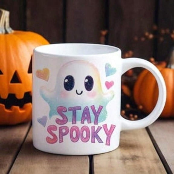1pc Keep Spooky Mug Mom Cup Cute Ghost Halloween Coffee Mug Halloween 15oz Spooky Season Pumpkin Mug Keep Spooky Mug 11o