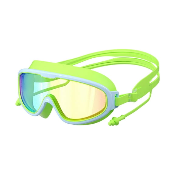 1pc Kids-Goggles with Elastic Fabric Strap, Wide View Anti Fog UV Shattered Lens Toddlers Swim Goggles 3-14