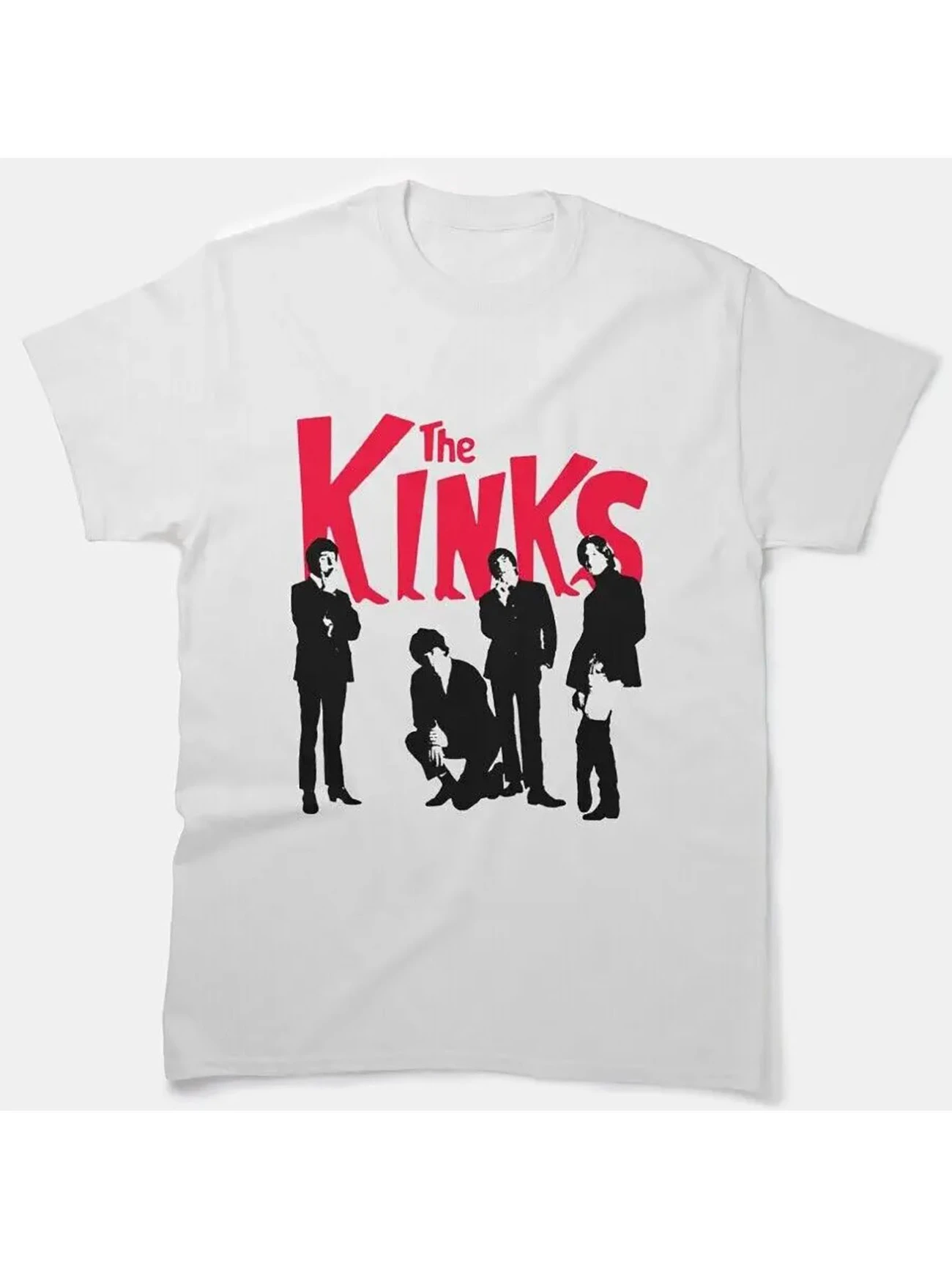 1pc The Kinks Band Graphic T-Shirt, Classic Rock Band Members Print ...