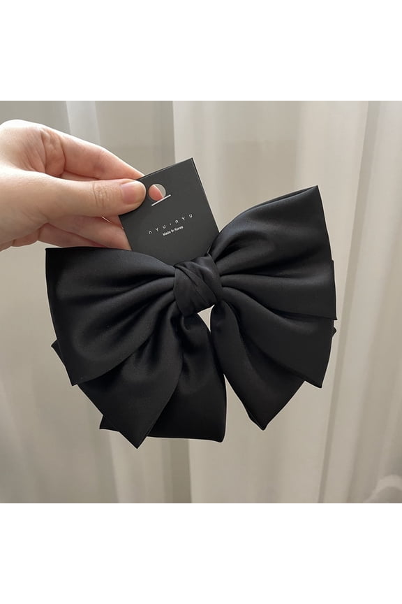 1pc Korean version autumn and winter new black bow hair clip, hair clip, back of the head clip, top clip, hair accessory