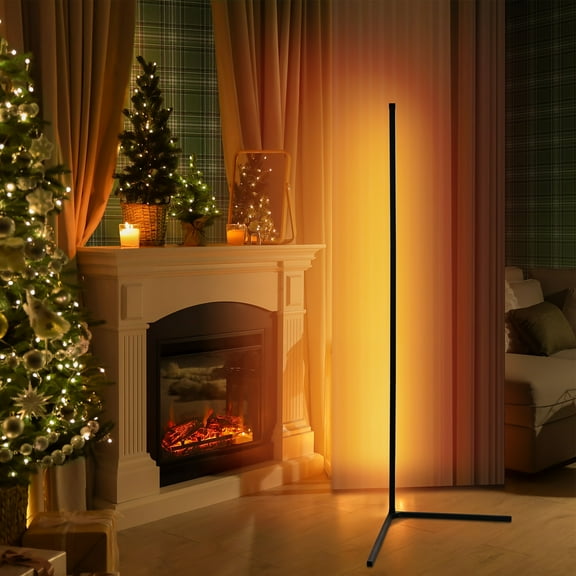1pc LED Corner Floor Lamp, 57" Minimalist Dimmable Standing Mood Light, 3000K-6000K Warm White. Ideal for Living Room, Bedroom, Home Office, Gaming Room & Party Decor, Perfect Christmas Gift