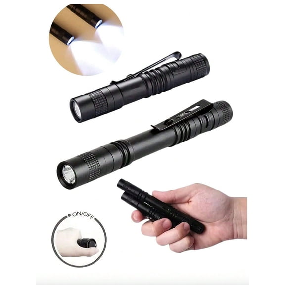 1pc LED Flashlight Strong Light Portable Waterproof Waterproof Mini LED Torch With Clip Multi Functional Portable Pen Light For Camping Outdoor