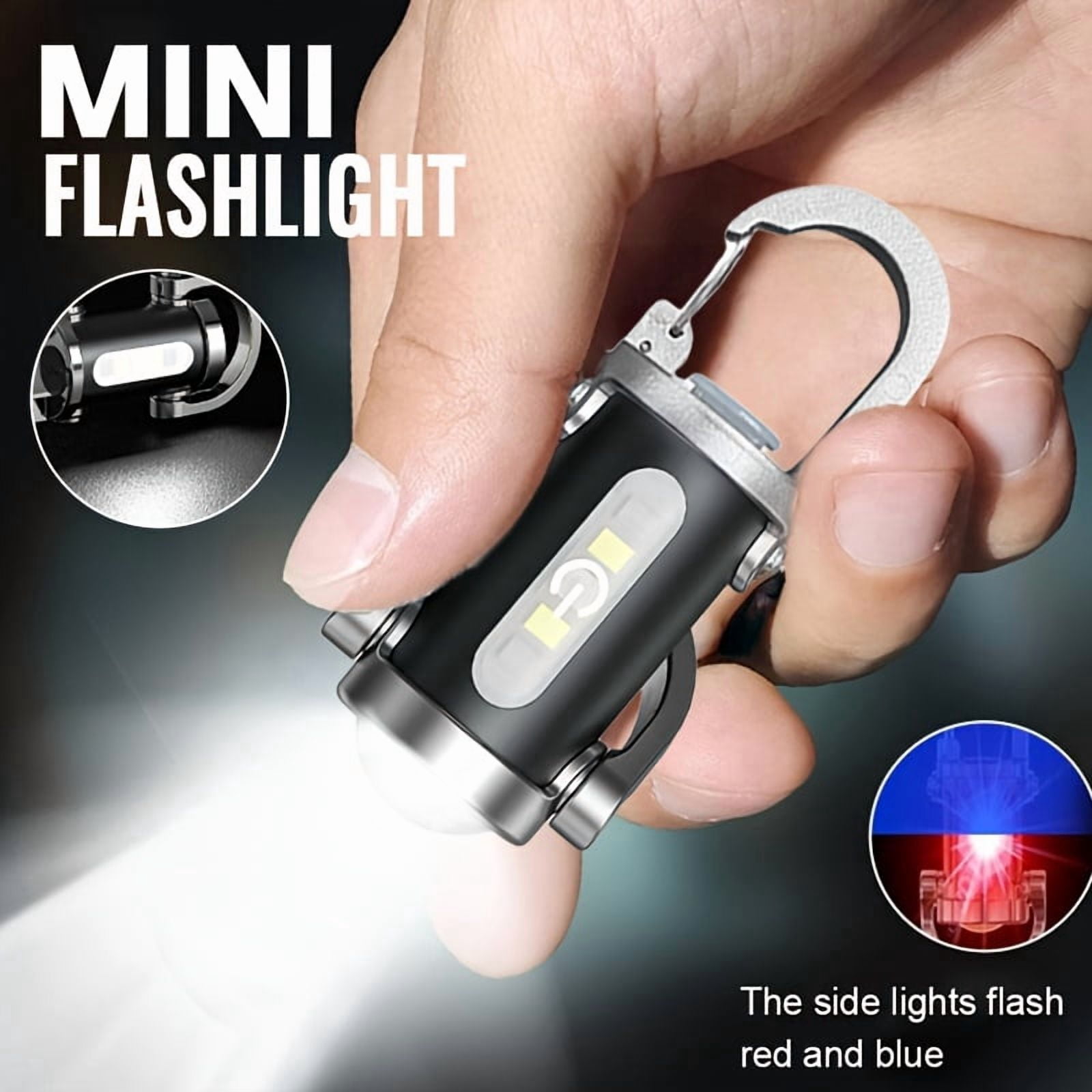 1pc LED Flashlights Keychain Light,USB Rechargeable Mini Torch Outdoor ...