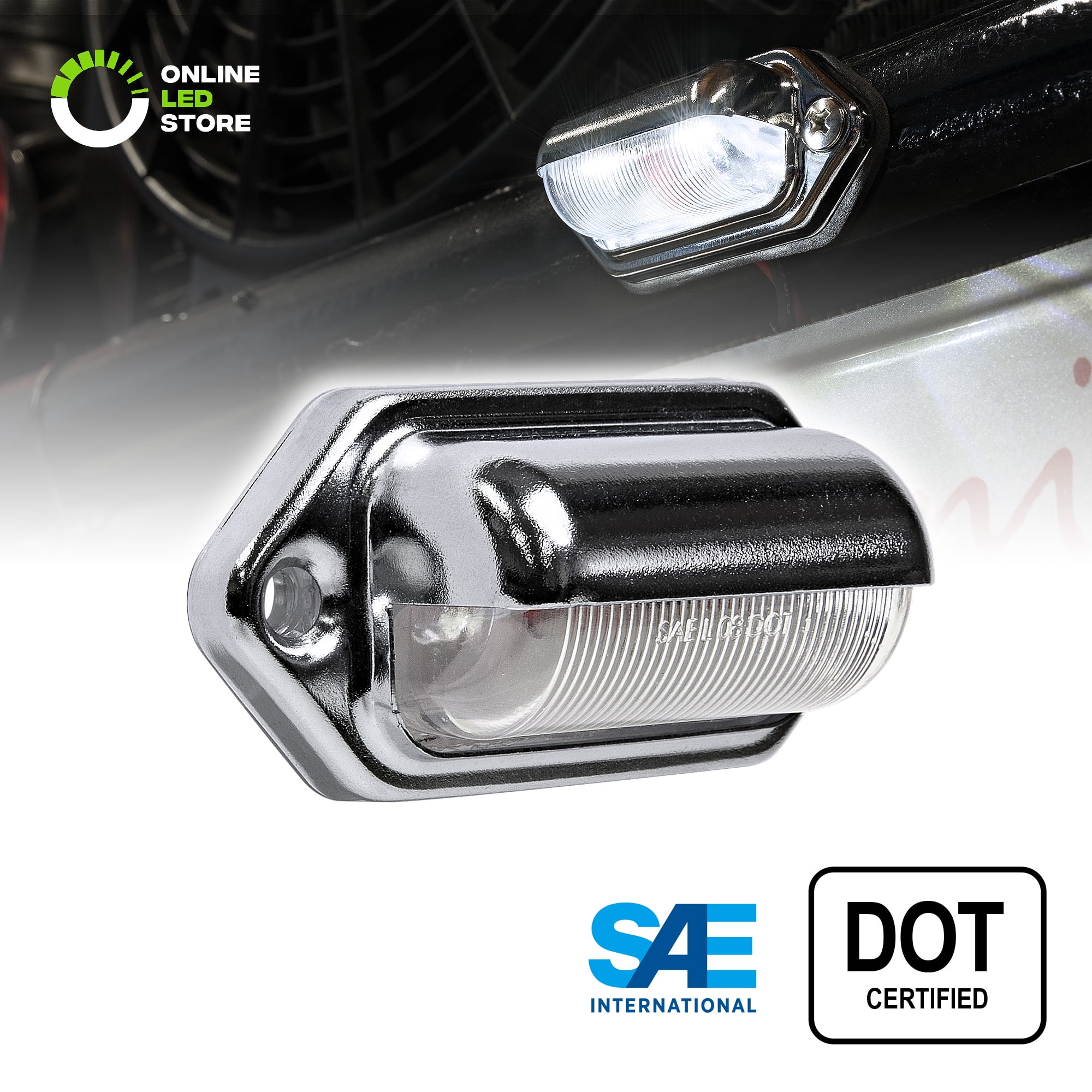 OLS Kit Luce Targa LED Con Staffa - Impermeabile IPX7, Certificato SAE/DOT, Per Rimorchi E Camper - 4
