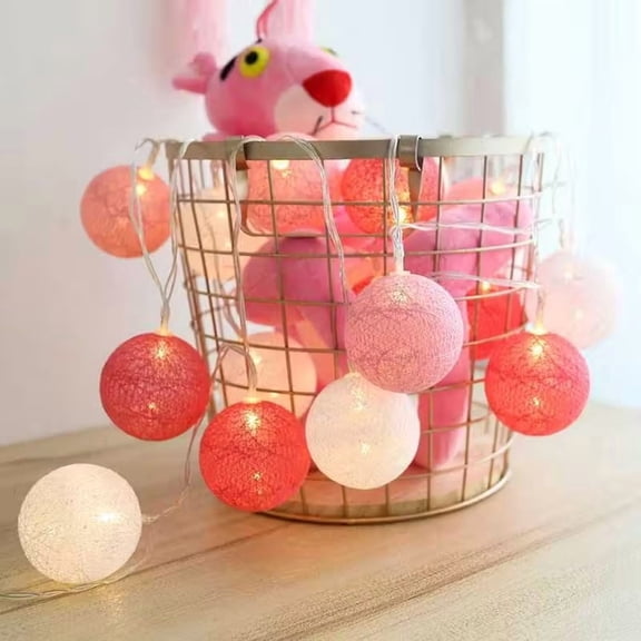 1pc LED Macaron Ball String Lights - Battery Powered Fairy Lights for Weddings, Parties, and Home Decor
