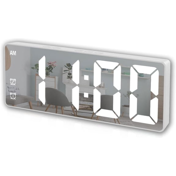 1pc LED Mirror Desk Clock Digital Alarm Clock With Snooze Function Time Display Desk Electronic Clock Snooze Function Night Light Desk USB Clock Home Decor Smart Clock