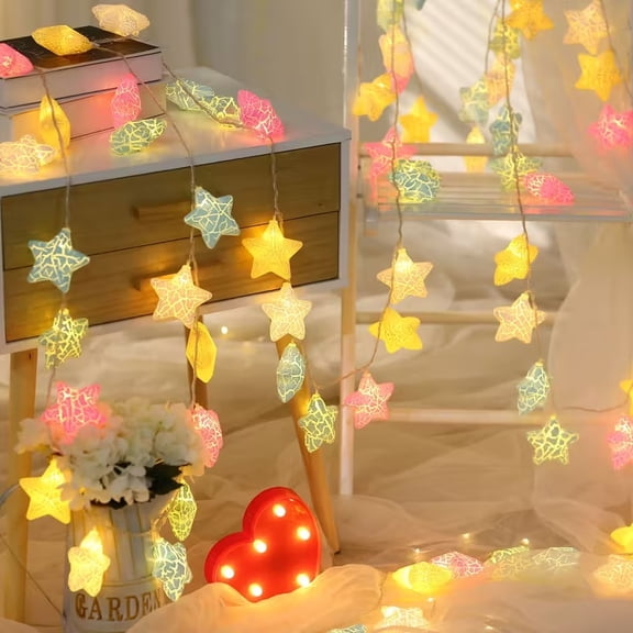 1pc LED Star String Lights - Space-Themed Decorative Lighting for Indoor Ambiance