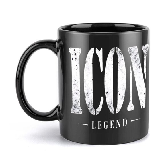 1pc LEGEND Coffee Mug 11oz Ceramic Cup with Bold White Text Black Mug Hot Cold Drinks Christmas New Year All Season Use Coffee Cup Hot Drinks Bold Text Smooth Finish Statement Mug Office Use