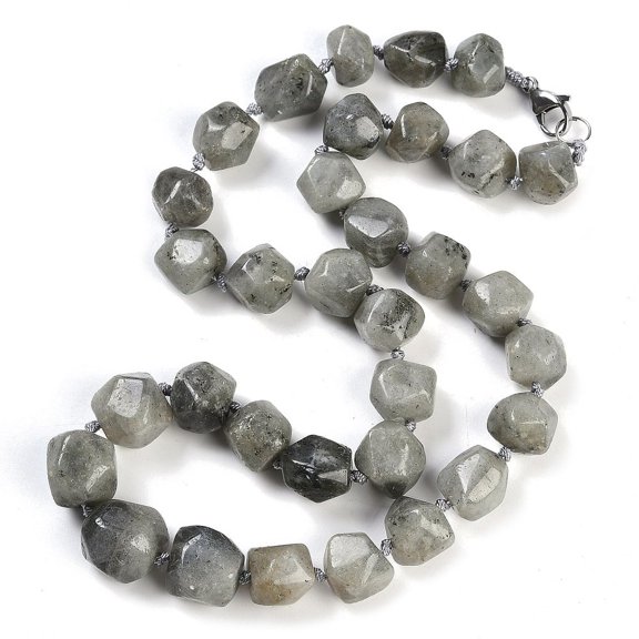 1pc Labradorite Nuggets Beaded Necklaces for Women Men 20.08~21.26 inch(51~54cm)