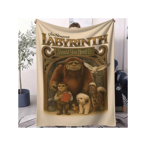 1pc Labyrinth Movie Character Pattern Throw Blankets.Soft Blanket. Cozy Soft.Suitable For Couches. Beds. Travel. Camping. Living Rooms. Offices.280gsm Ideal For Movie Fans And As A Collectible Gift