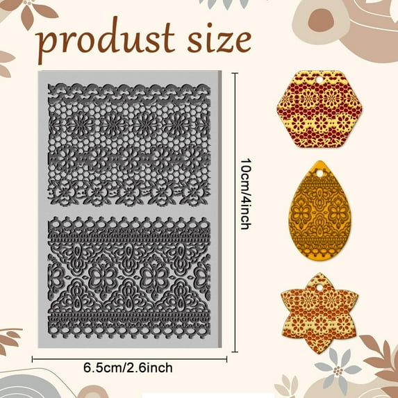 1pc Lace Clay Texture Mat Vintage Modeling Pattern Pad Texture Sheets Mat Pattern for Making Earrings Jewelry Stamp Engraving Machines Crafts Stripe 3.94x 2.56x 0.12inch