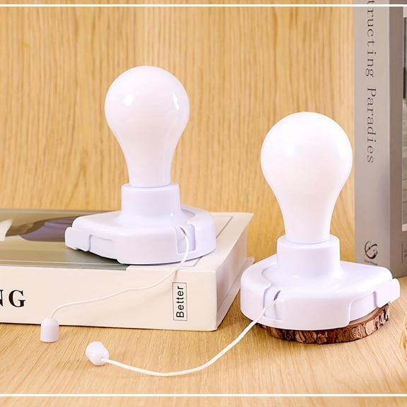 1pc Large Battery-Powered Pull-String Night Light with Adhesive Backing - & Play Suitable for Home Decor, Modern Wall Lamp for Bedroom, Bathroom, Hallway, No Drilling Required, Battery-Operated