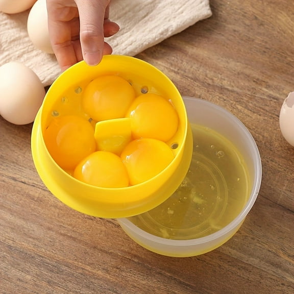 1pc Large Capacity Egg White Yolk Separator Strainer Bowl, Quick Breaking Egg Flip Storage Box With Drain, Portable Kitchen Cake Baking Egg White Extraction Tool