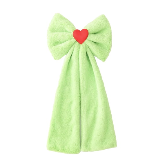 1pc Large Green Soft Faux Rabbit Fur Bow Decoration Wall Hanging Bowknot Room Background Decor Christmas Tree Birthday Party Decor