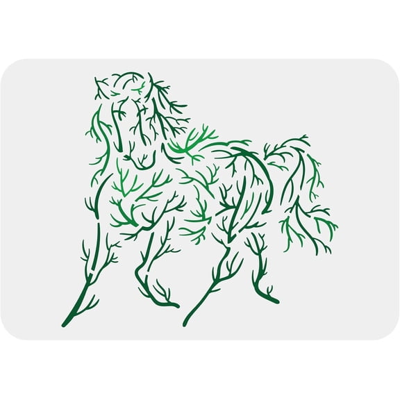 1pc Large Plastic Reusable Drawing Painting Stencils Templates for Painting on Scrapbook Fabric Tiles Floor Furniture Wood Rectangle Horse Pattern 297x210mm