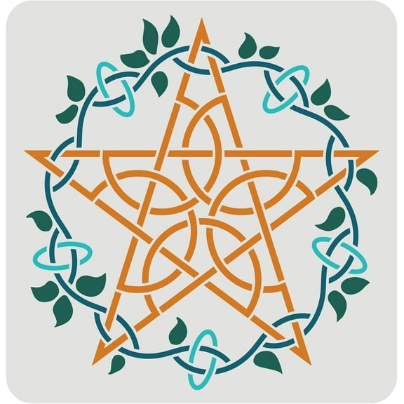 1pc Large Plastic Reusable Drawing Painting Stencils Templates for Painting on Scrapbook Fabric Tiles Floor Furniture Wood Square Star Pattern 300x300mm