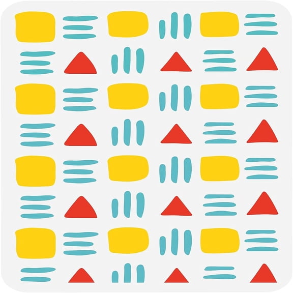 1pc Large Plastic Reusable Drawing Painting Stencils Templates for Painting on Scrapbook Fabric Tiles Floor Furniture Wood Rectangle Geometric Pattern 297x210mm DIY