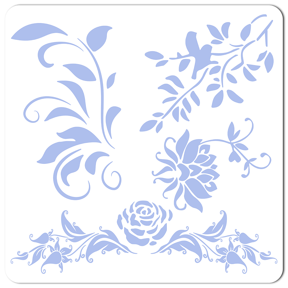 1pc Large Rose Vines Stencil Flowers Stencils for Painting on Wood ...
