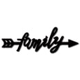 thumbnail image 1 of 1pc Laser Cut Basswood Wall Sculpture for Home Decoration Kitchen Supplies Word family Black 95x280x5mm, 1 of 7