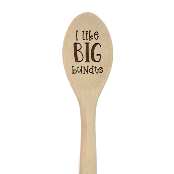 1pc Laser Engraved Wooden Mixing Spoon, I Like Big Bundts Christmas Gift