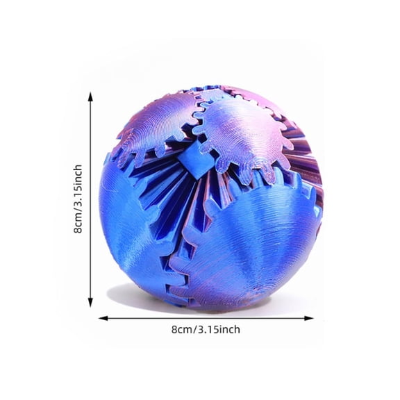 1pc Laser Purple Size: 8cm 3D Printed Gear Ball Rotating Ball Cube Decompression Ball Anxiety Relaxation Between Fingers