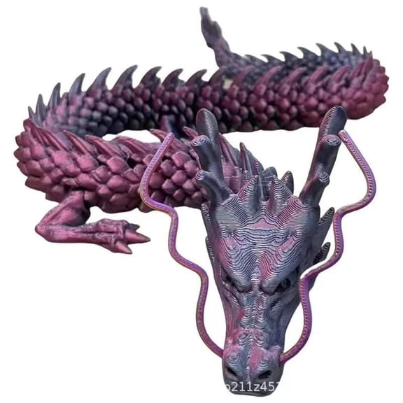 1pc Laser Red Black Size: 45cm 3D Printed Three-Dimensional Dragon Desktop Ornament, 3D Printed Dragon National Trend Glowing