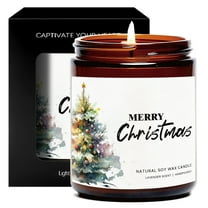 1pc Lavender Scented Candle Merry Christmas Gift for Women Men Adult Coworker Friends Mom Grandma Sister Wife White Elephant Winter Xmas Home Decorations Lights Trees Reindeer Stockings Present