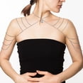thumbnail image 1 of 1pc Layered Zinc Alloy Chain Tassel Shoulder Chains Rhinestone Teardrop Shoulder Harness Body Jewelry 456mm, 1 of 7